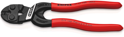 Knipex CoBolt® S compacte boutensnijtang met snijuitsparing | Kunststof bekleed | Zwart geatramenteerd | Lengte 160 mm - 71 31 160 SB