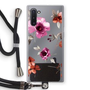 Geschilderde bloemen: Samsung Galaxy Note 10 Transparant Hoesje met koord