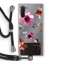 Geschilderde bloemen: Samsung Galaxy Note 10 Transparant Hoesje met koord