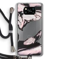 Roze stroom: Xiaomi Poco X3 NFC Transparant Hoesje met koord