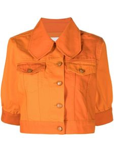 GANNI veste crop à manches courtes - Orange