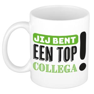 Cadeau koffie/thee mok voor collega - groen - keramiek - 300 ml - top collega