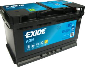 Exide EK820 voertuigaccu AGM (Absorbed Glass Mat) 82 Ah 12 V 800 A Auto