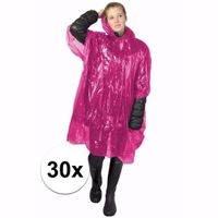 30x wegwerp regenponcho roze One size  -