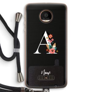 Pink Bouquet: Motorola Moto Z Force Transparant Hoesje met koord