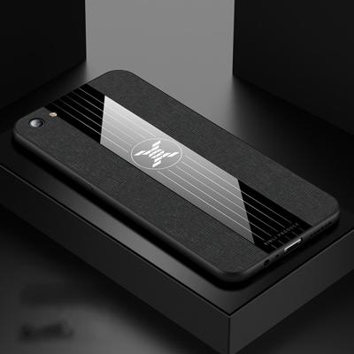 Voor OPPO R9S plus XINLI stiksels doek Textue schokbestendige TPU beschermhoes (zwart)