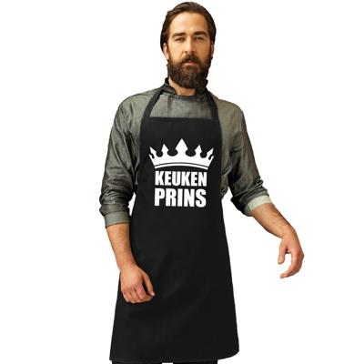 Keuken Prins - Barbeque keukenschort - zwart - voor heren - vaderdag