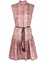 ZIMMERMANN robe évasée à imprimé peau de serpent - Rose