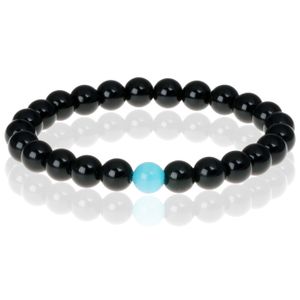 Kralen armband heren Memphis Onyx Aquamarijn