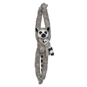 Ravensden Pluche knuffel - ringstaart aapje - hangend - grijs - 85 cm
