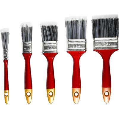 Kwastenset - synthetisch - 5-delig - plat - voor verf en lak - verfkwasten