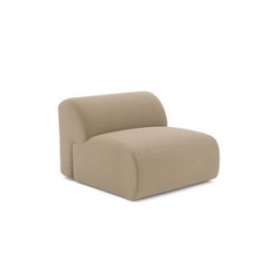 Fauteuil zonder armleuningen in taupe bouclette stof