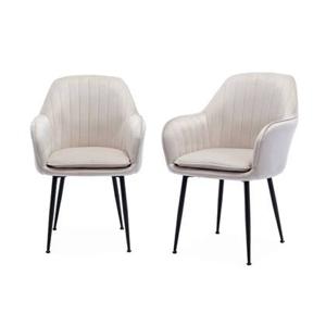 sweeek - Velours fauteuil met metalen poten (set van 2)