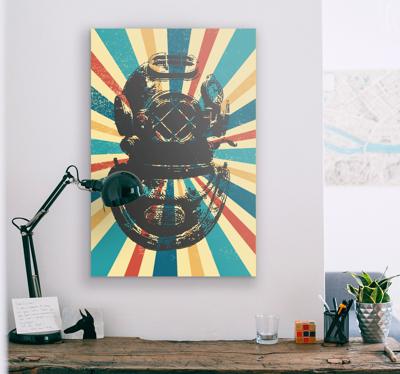 Vintage scuba duiker canvas