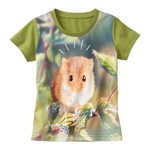 T-shirt met dierenmotief van bio-katoen, Hazelmuis Maat: 122/128