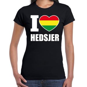 Carnaval I love Hedsjer t-shirt zwart voor dames