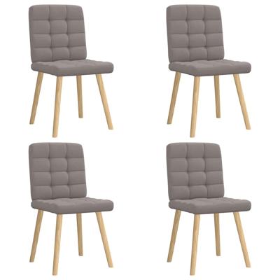 Eetkamerstoelen 4 st draaibaar stof taupe