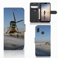 Huawei P20 Lite Flip Cover Schaatsers