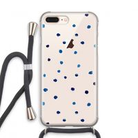 Blauwe stippen: iPhone 8 Plus Transparant Hoesje met koord