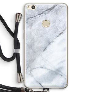 Witte marmer: Huawei Ascend P8 Lite (2017) Transparant Hoesje met koord