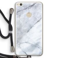 Witte marmer: Huawei Ascend P8 Lite (2017) Transparant Hoesje met koord