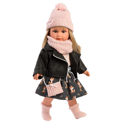 Peuterpop Carla met bikerjasje - 40 cm