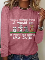 Women's Love Dogs Cotton-Blend Casual Long Sleeve Shirt - thumbnail