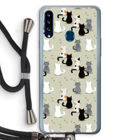 Katten: Samsung Galaxy A20s Transparant Hoesje met koord