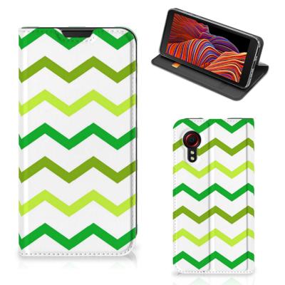 Samsung Galaxy Xcover 5 | Hoesje met Magneet | Zigzag Groen