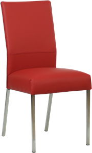 Rode leren moderne eetkamerstoel Real - poot vierkant rvs - Toledo Leer Ducati (rood leer)