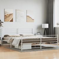 Bedframe met hoofd- en voeteneinde metaal wit 180x200 cm