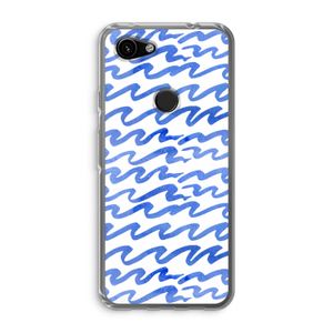 Blauwe golven: Google Pixel 3a Transparant Hoesje