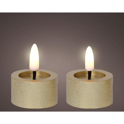 LED Theelichtenset wax goud Ø4,4xH5,2cm