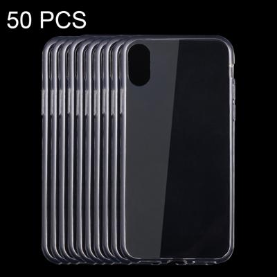 50 stuks voor iPhone X / XS 0 75 mm Ultra-thin transparante TPU beschermhoes