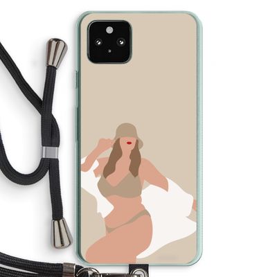 One of a kind: Pixel 5a 5G Transparant Hoesje met koord