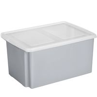 Sunware opslagbox kunststof 51 liter grijs 59 x 39 x 29 cm met deksel - Opbergbox