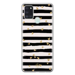 Samsung Galaxy A21s siliconen telefoonhoesje - Hart streepjes
