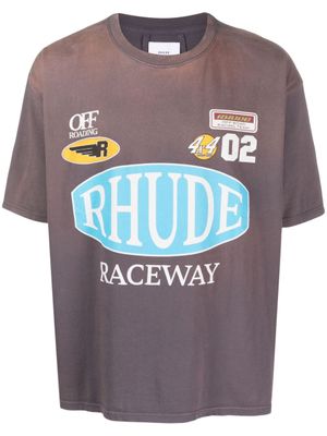 RHUDE t-shirt en coton à imprimé graphique - Gris