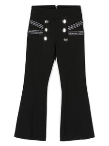 Balmain Kids legging évasé à logo imprimé - Noir