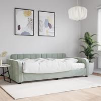Slaapbank met matras 100x200 cm fluweel lichtgrijs