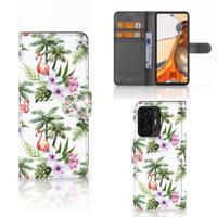 Xiaomi 11T | 11T Pro | Telefoonhoesje | Met pasjeshouder | Flamingo Palms