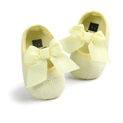 Zachte bodem antislip peuter schoenen prinses schoenen voor baby (geel)