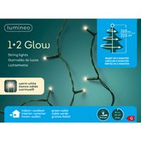 Kerstlampjes 1-2 glow strengverlichting warm wit buiten 223 lampjes 210 cm met dimmer - thumbnail