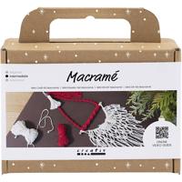 Creativ Company Mini hobbyset macramé, kerstman, kerstrood, off-white, 1 doos
