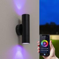 Dax Smart Wandlamp LED - Wifi + Bluetooth - 11 Watt 690 lumen - RGBWW - IP65 waterdicht - GU10 - Up & Down lamp voor binnen en buiten - Zwart - Google Home, Amazon Alexa en Siri