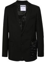 Moschino blazer en laine à simple boutonnage - Noir - thumbnail