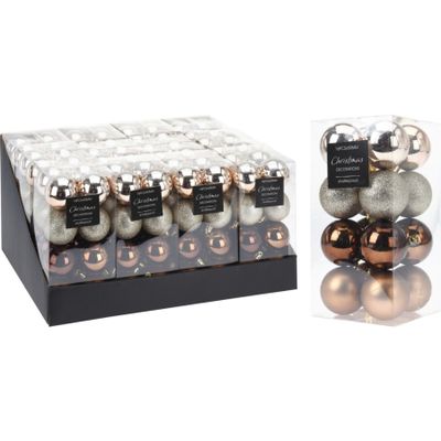 Kerstballen 16 Stuks Goud/bruin Kerstballen 16 Stuks Goud/bruin