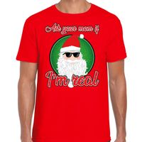 Fout Kerstshirt cool Santa I am real rood voor heren - thumbnail