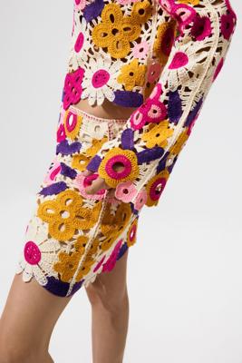 Multicolor gehaakte trui - WHITE - M