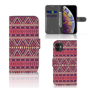 Apple iPhone 11 Telefoon Hoesje Aztec Paars